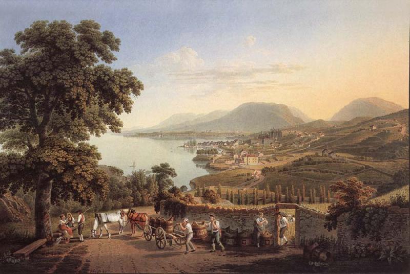 Gabriel Lory fils Seen City of Neuchatel oil painting image